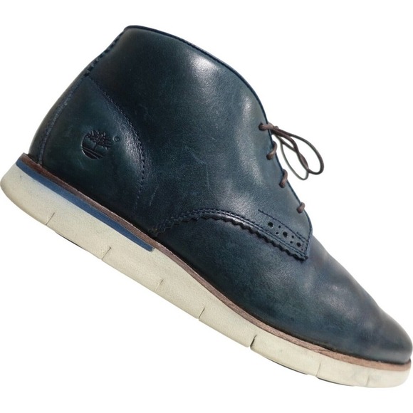 TIMBERLAND Men Chukka Boots Preston Hill Size 8 Blue Leather Ankle Lace-Up A155J TIMBERLAND Men Chukka Boots Preston Hill Size | Mercari main image 3